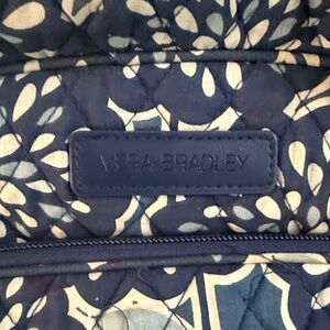Vera Bradley Navy and White Leaf Pattern Backpack